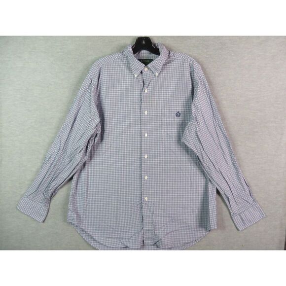 Lauren Ralph Lauren Other - Lauren Ralph Lauren Mens Shirt Large 17 34/35 Blue‎ Check Plaid Button Up LRL